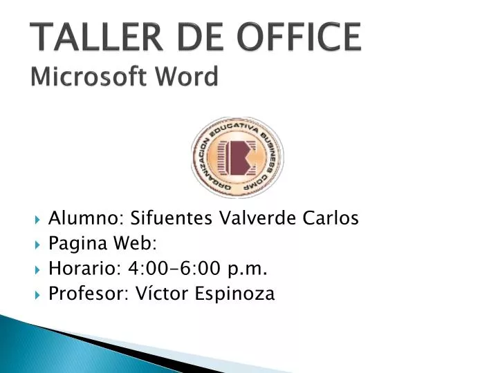 taller de office microsoft word