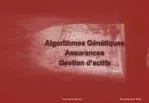 Optimisation with Genetic Algorithms in Asset Management - Luca De Dominicis - 26 Septembre 2013 - slide 1
