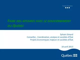 faire des affaires avec le gouvernement du qu bec