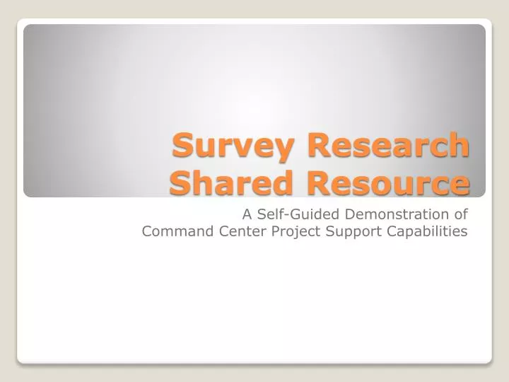 survey research shared resource