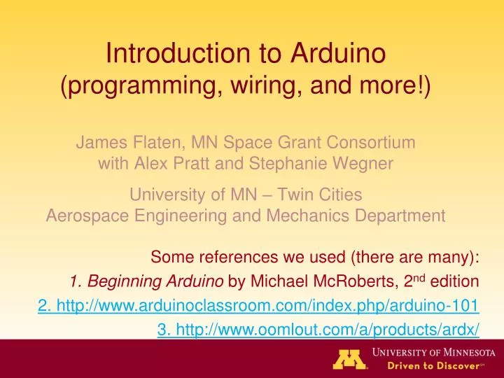 introduction to arduino programming wiring and more