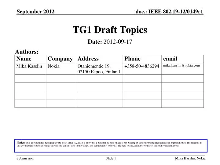 tg1 draft topics
