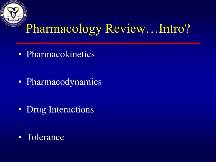 pharmacology review intro