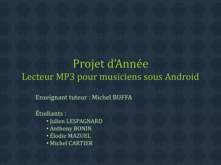 projet d ann e lecteur mp3 pour musiciens sous android