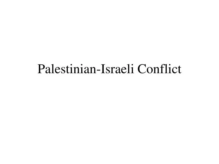 palestinian israeli conflict