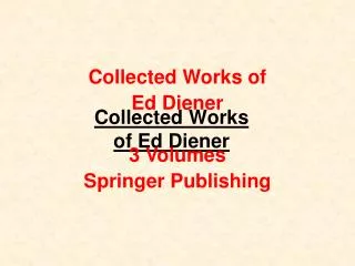 Collected Works of Ed Diener