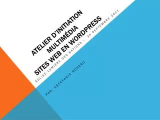 atelier d initiation multim dia sites web en wordpress