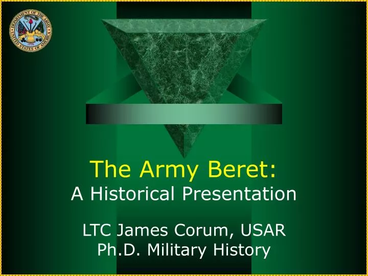 the army beret a historical presentation