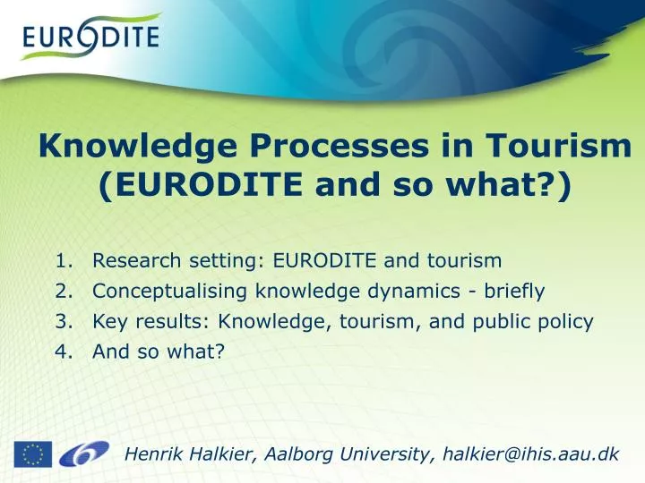 knowledge processes in tourism eurodite and so what