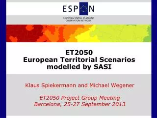 ET2050 European Territorial Scenarios modelled by SASI