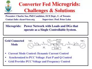 Converter Fed Microgrids : Challenges &amp; Solutions