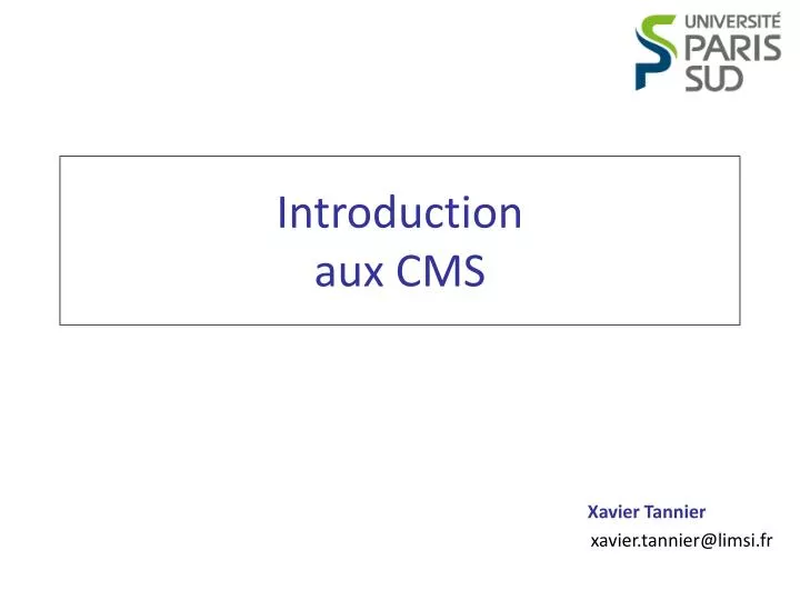 introduction aux cms