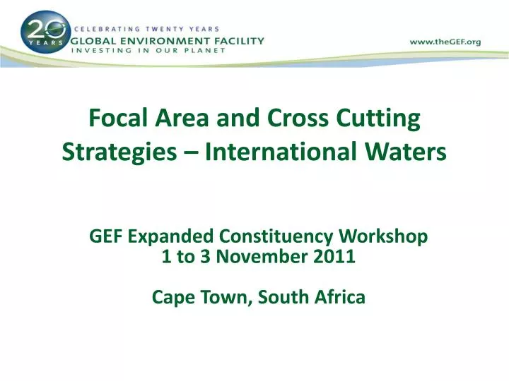 focal area and cross cutting strategies international waters