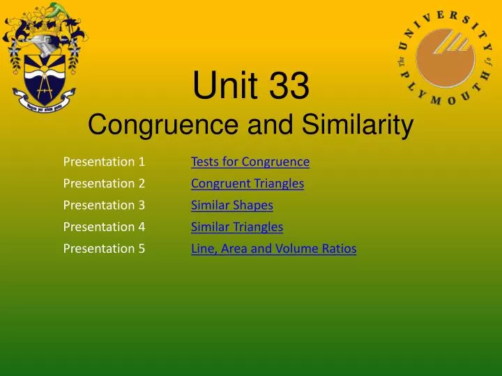 unit 33 congruence and similarity