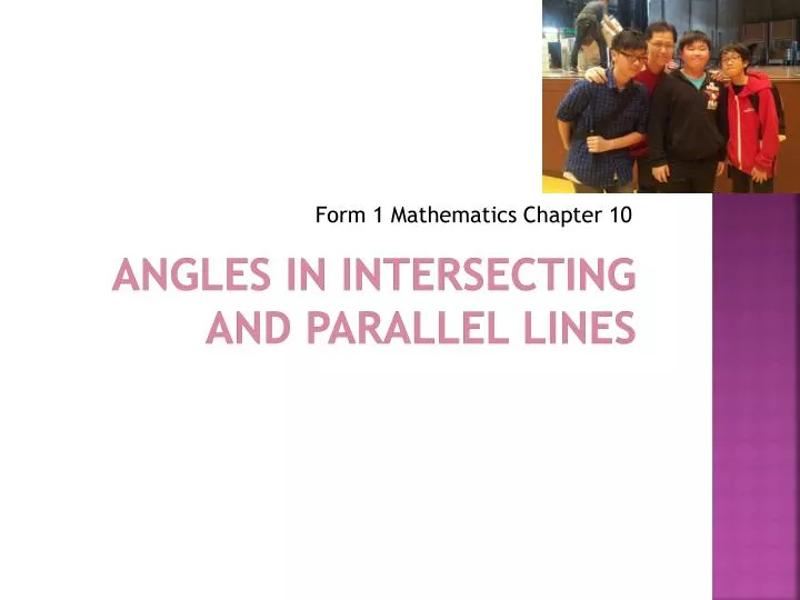 angles in intersecting and parallel lines