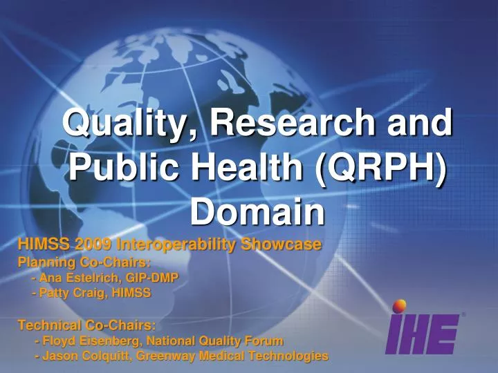 quality research and public health qrph domain