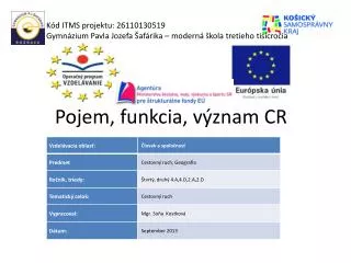 pojem funkcia v znam cr