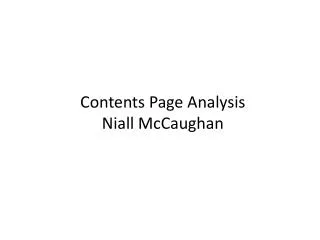 Contents Page Analysis Niall McCaughan