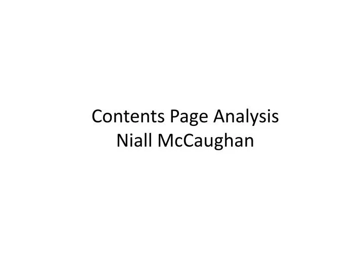 contents page analysis niall mccaughan