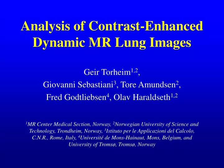 analysis of contrast enhanced dynamic mr lung images