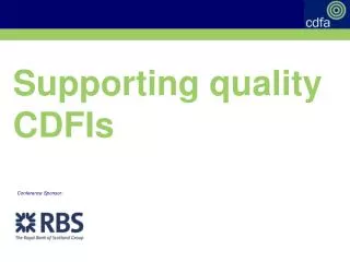 Supporting quality CDFIs