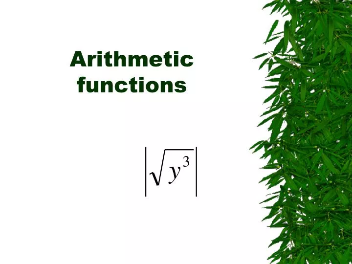 arithmetic functions
