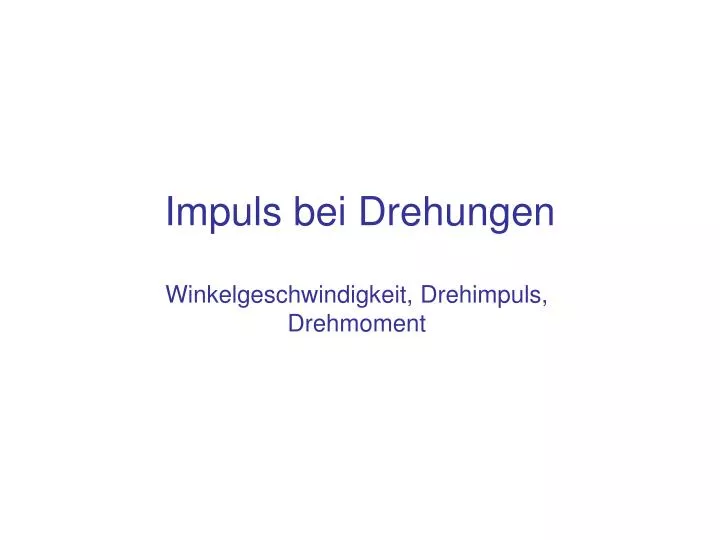 impuls bei drehungen