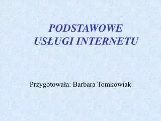 podstawowe us ugi internetu