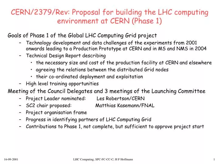 cern 2379 rev proposal for building the lhc computing environment at cern phase 1