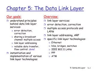 chapter 5 the data link layer