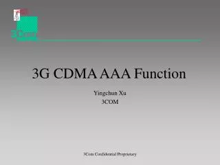 3G CDMA AAA Function