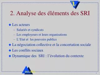 2 analyse des l ments des sri