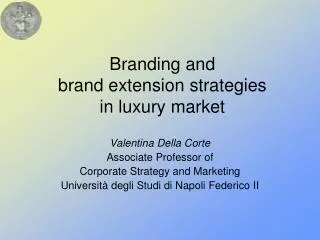 Branding and brand extension strategies in luxury market