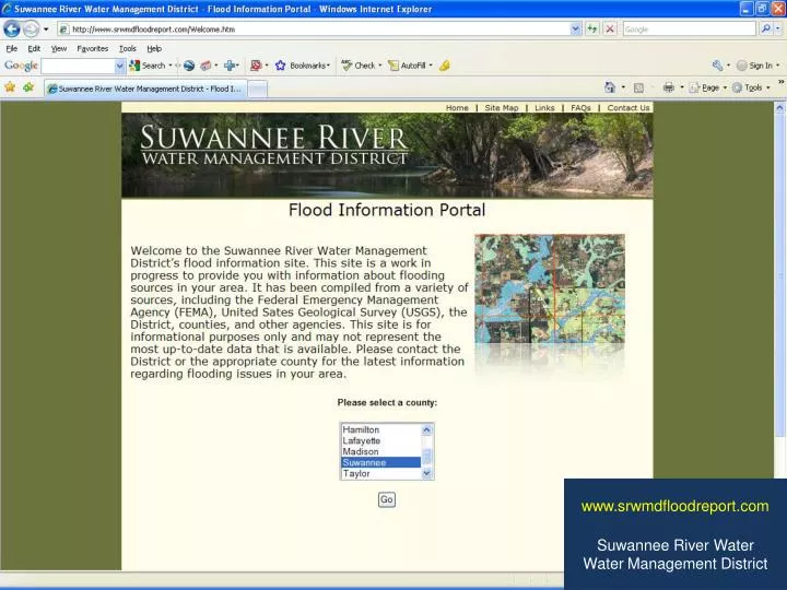 www srwmdfloodreport com suwannee river water water m anagement district