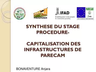 synthese du stage procedure capitalisation des infrastructures de parecam