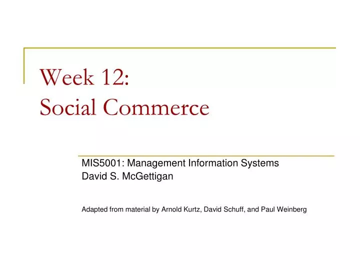 week 12 social commerce