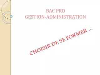 bac pro gestion administration