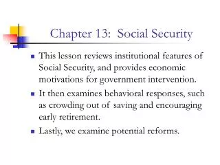 Chapter 13: Social Security