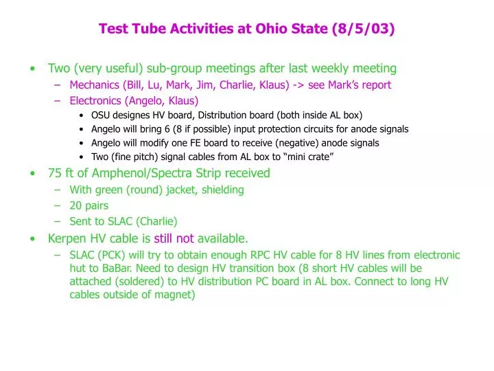 test tube activities at ohio state 8 5 03