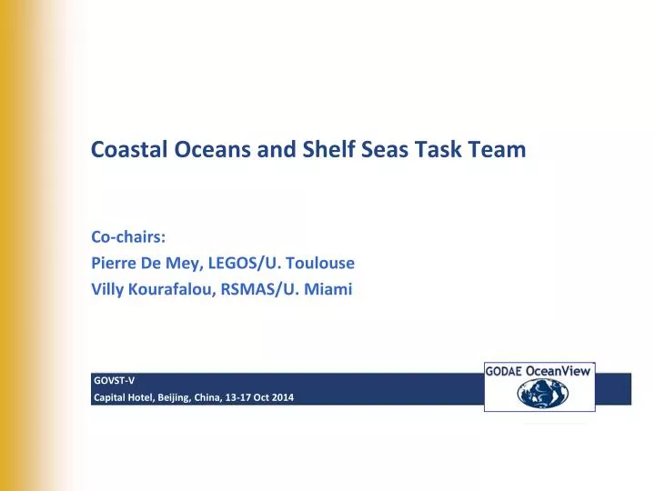 coastal oceans and shelf seas task team