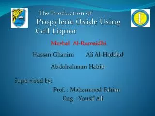 The Production of Propylene Oxide Using Cell Liquor