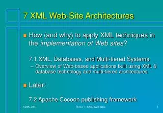 7 XML Web-Site Architectures