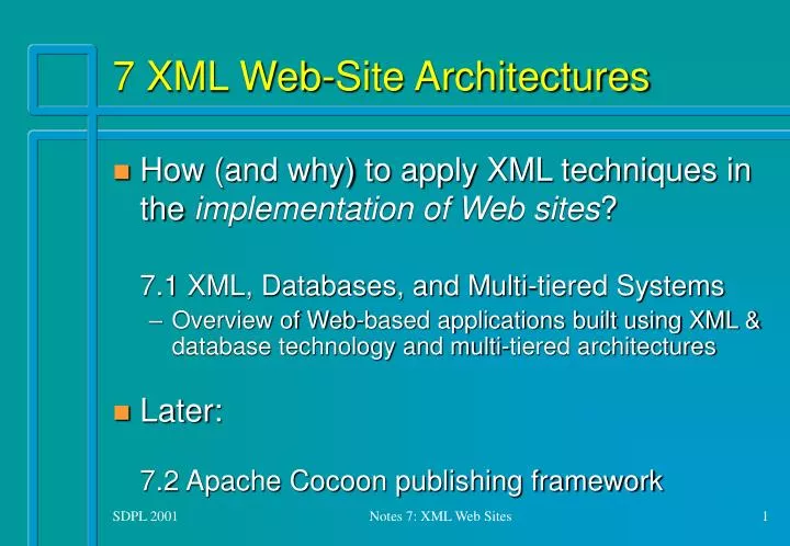 7 xml web site architectures