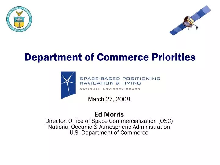 department of commerce priorities