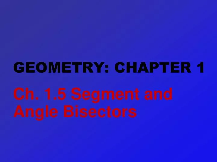 geometry chapter 1
