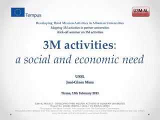 3M activities : a social and economic need