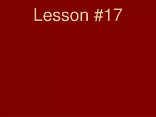 lesson 17
