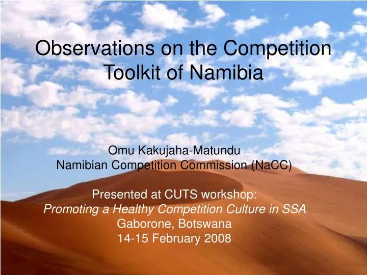 observations on the competition toolkit of namibia