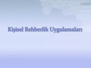 ki isel rehberlik uygulamalar