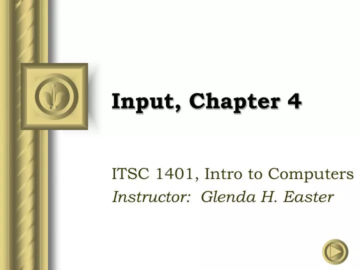 input chapter 4